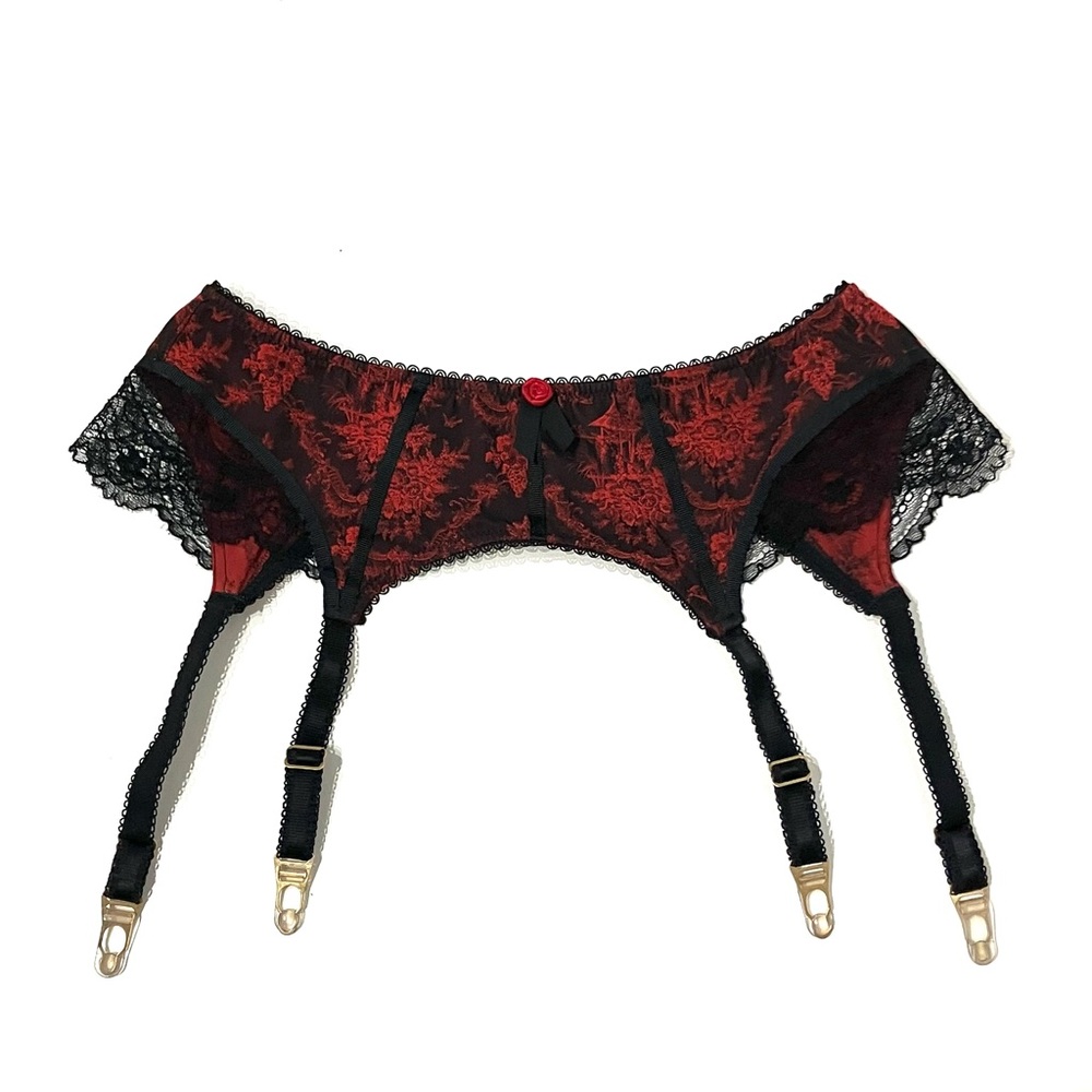 Vintage Agent Provocateur Red & Black Suspender Belt S